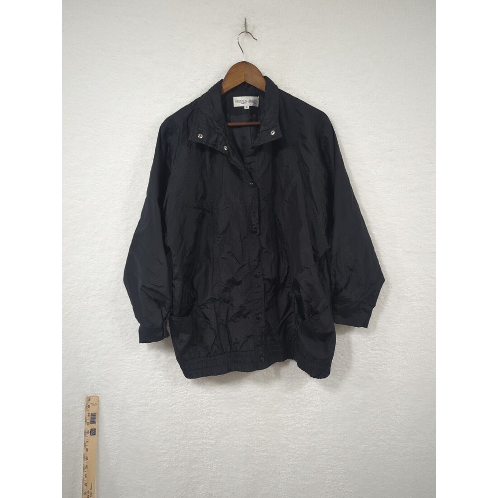 Vintage Kristen Blake Black Nylon Lightweight‎ Windbreaker Jacket USA  S